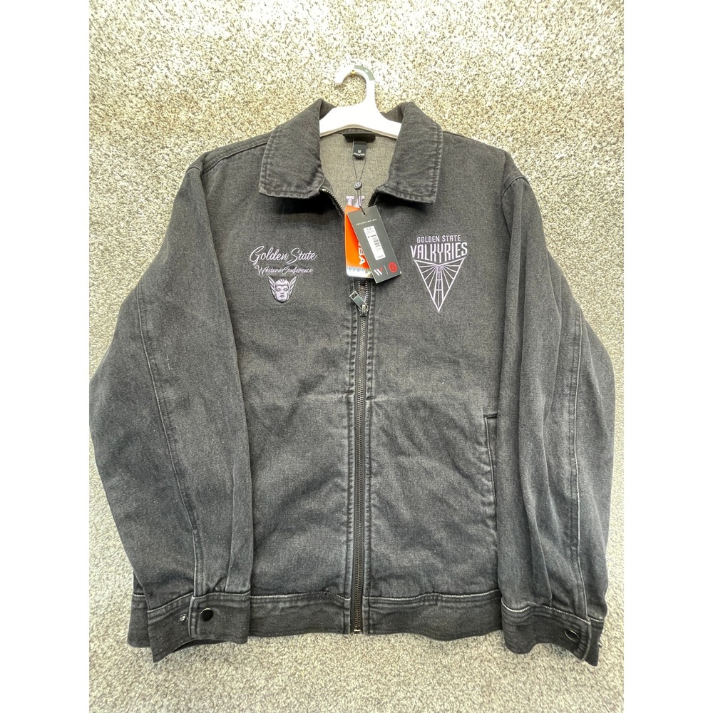 Valkyries Jacket Women M Black NEW WNBA Denim Zip The Wild Collective
